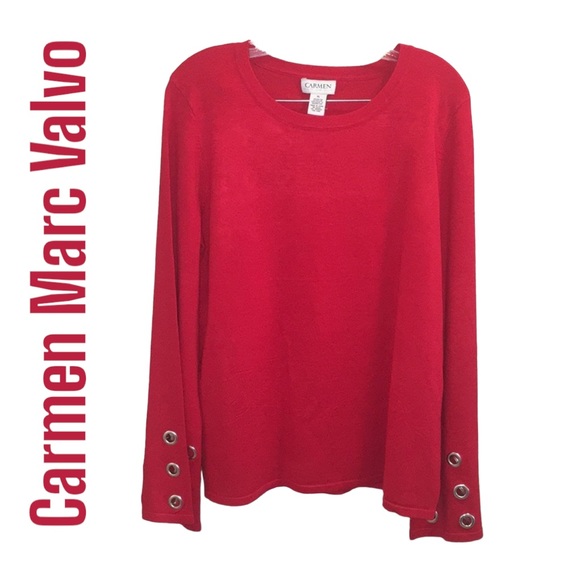 Carmen Marc Valvo Scarlet Ruby Sweater Size XL NWT - Picture 1 of 8